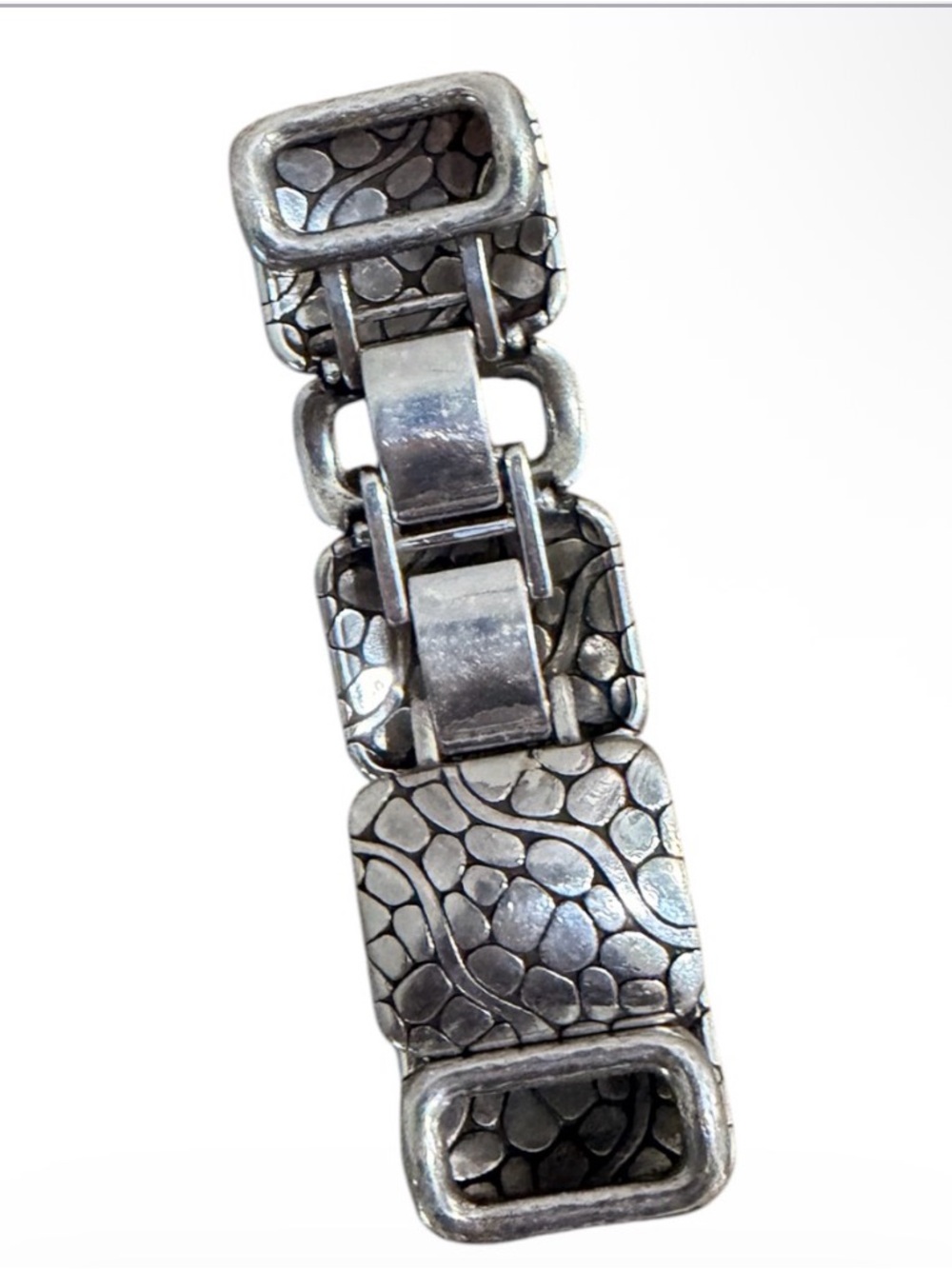 Brighton Men's Silver-Tone Textured Link Bracelet